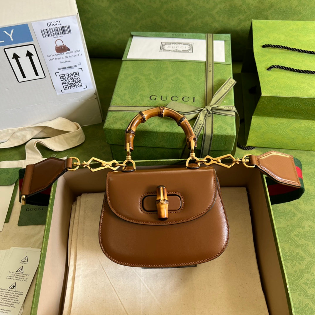 Luxury Gucci Small Top Handle Bag With Bamboo