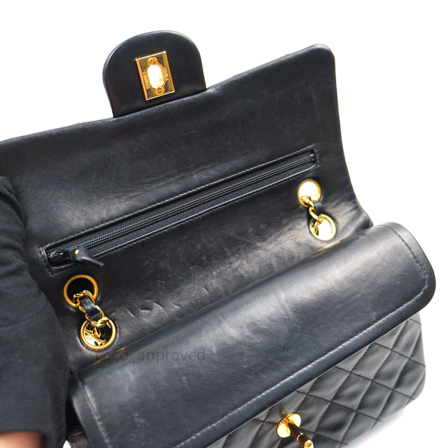 Chanel Vintage Classic Double Flap S/M Small Black Lambskin 24K Gold Hardware