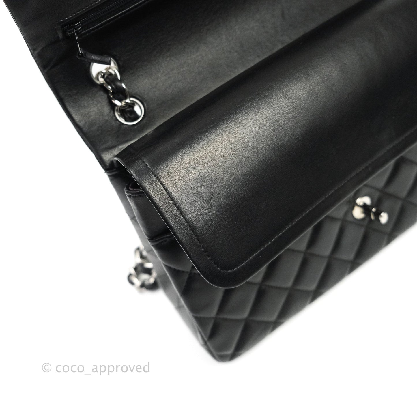 Chanel Jumbo Double Flap Black Lambskin Silver Hardware⁣⁣