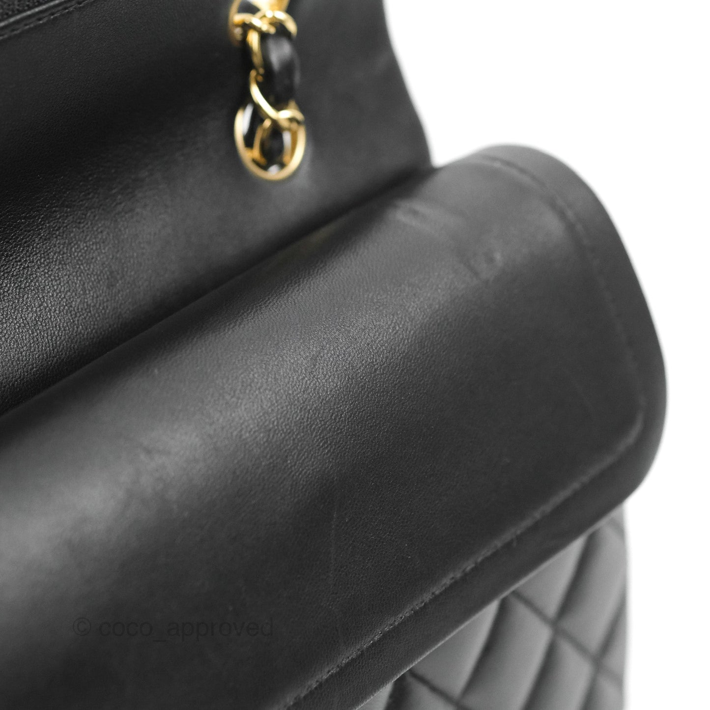 Chanel Classic M/L Medium Flap Quilted Black Lambskin Gold Hardware