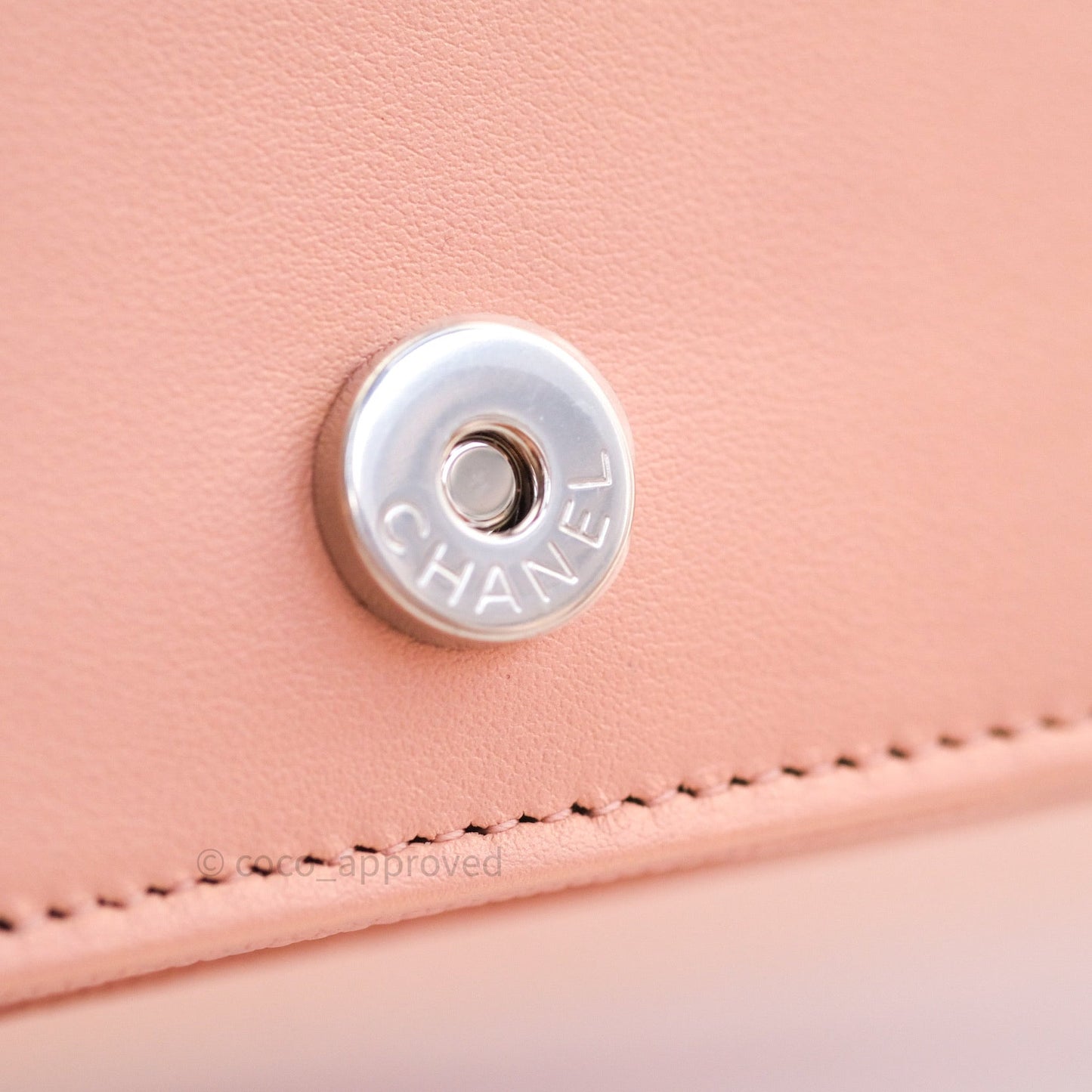 Chanel Chevron Wallet on Chain WOC Rose Gold Caviar Silver Hardware 19P