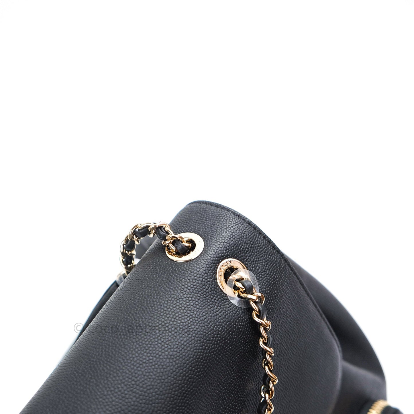 Chanel Quilted Business Affinity Backpack Black Caviar Light Gold Hardware