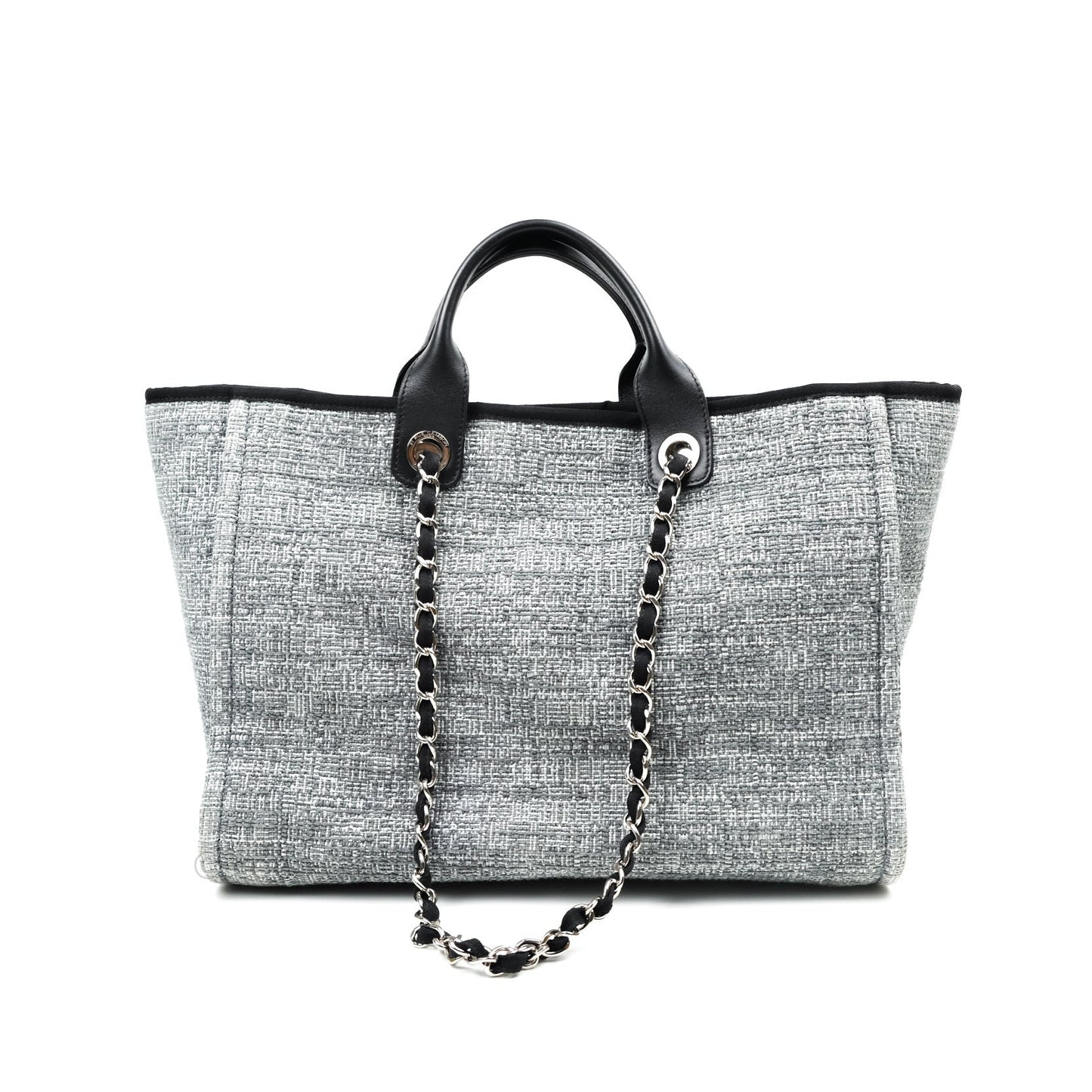 Chanel Large Deauville Charcoal Grey Canvas