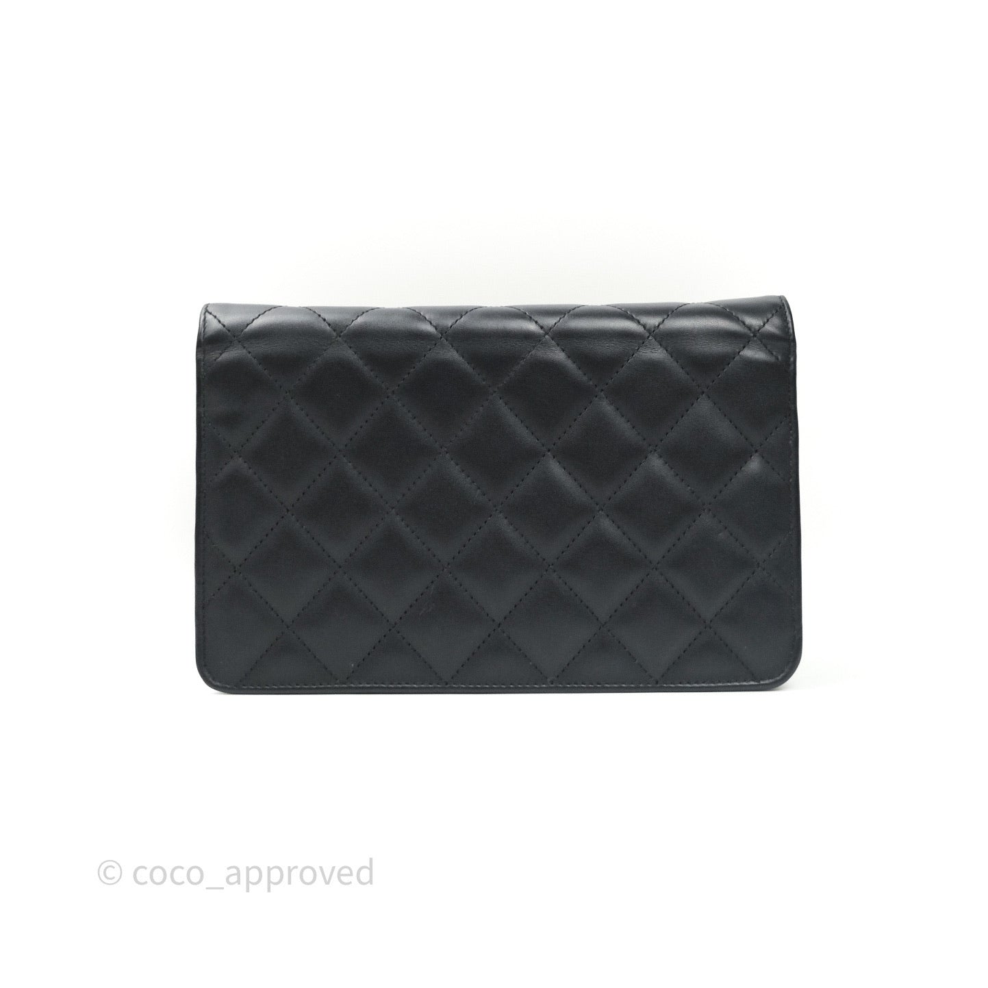 Chanel Quilted Wallet on Chain WOC Cambon Black Calfskin Silver Hardware