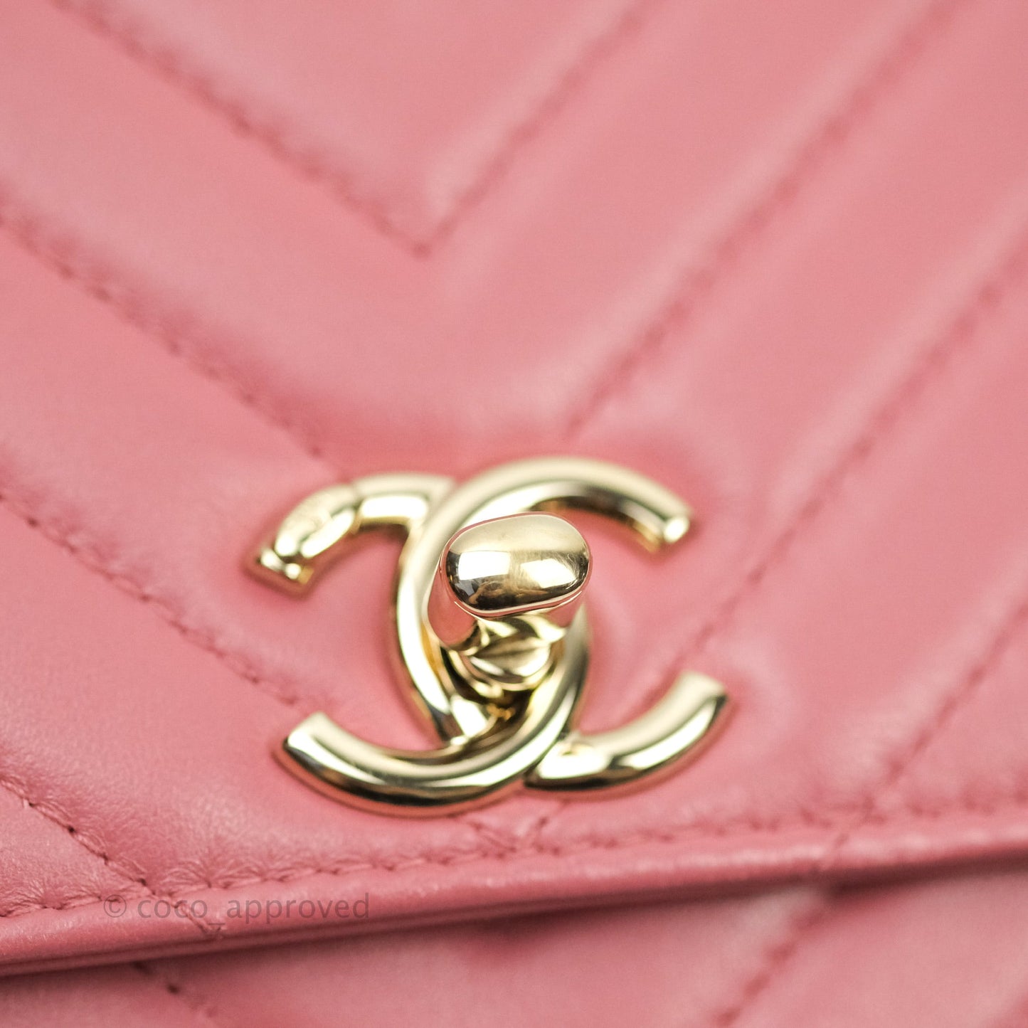 Chanel Trendy CC WOC Wallet on Chain Chevron Pink Lambskin Gold Hardware