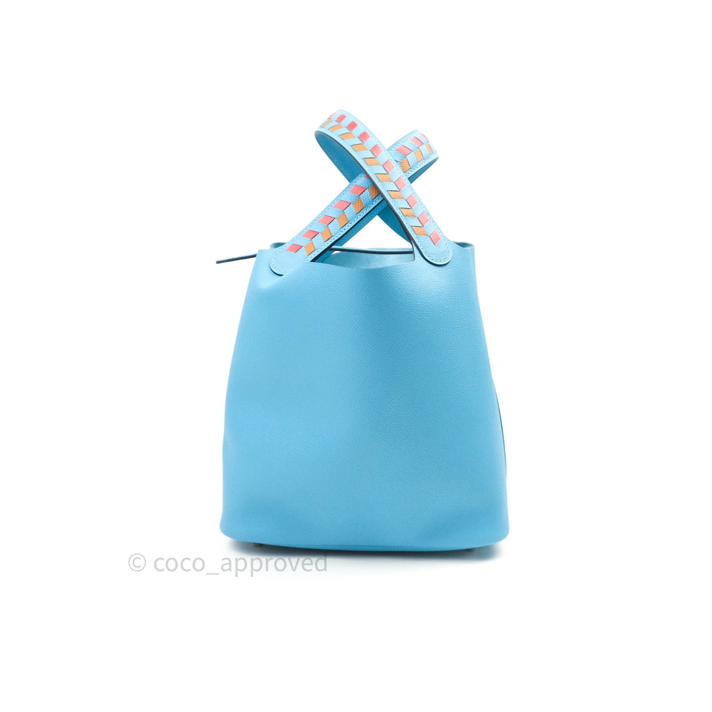Hermès Picotin 22 Epsom Tressage Blue Du Nord Palladium Hardware