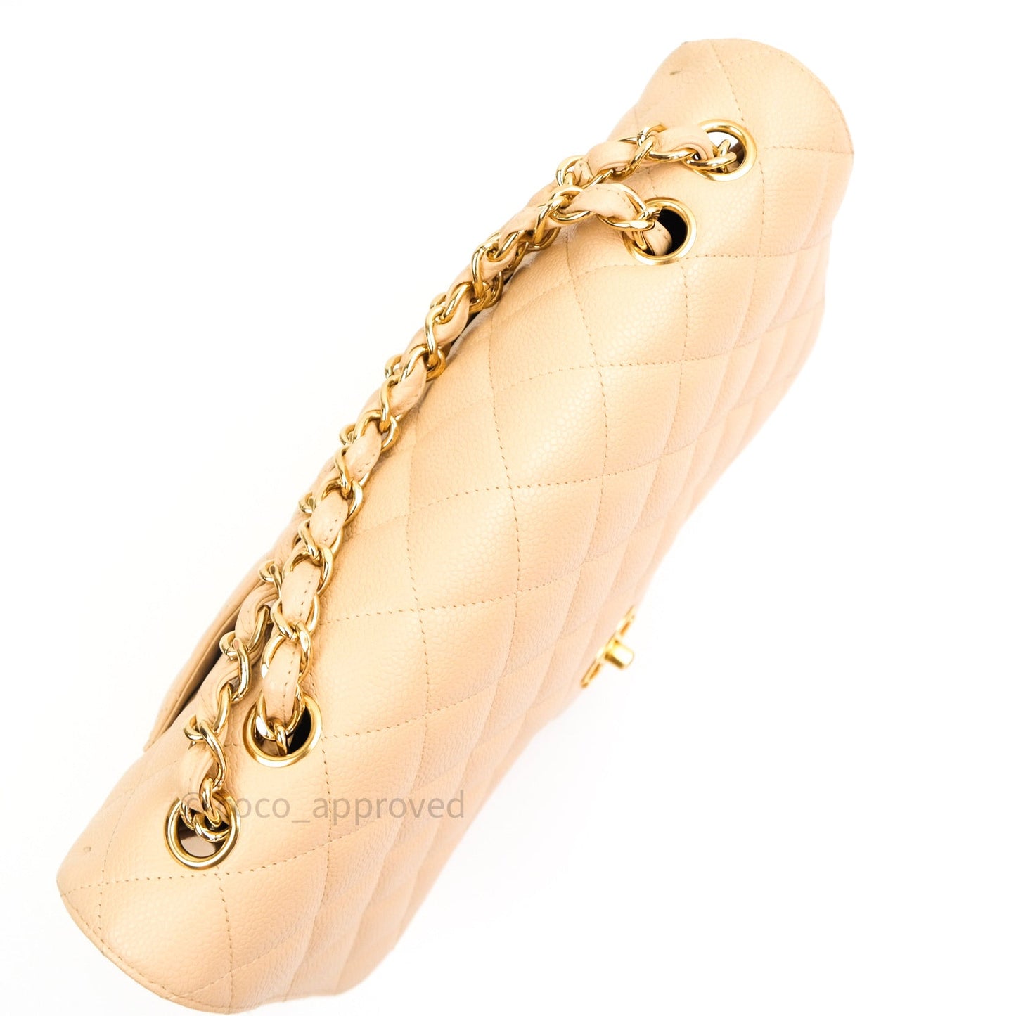Chanel Classic Jumbo Single Flap Beige Caviar Gold Hardware⁣⁣