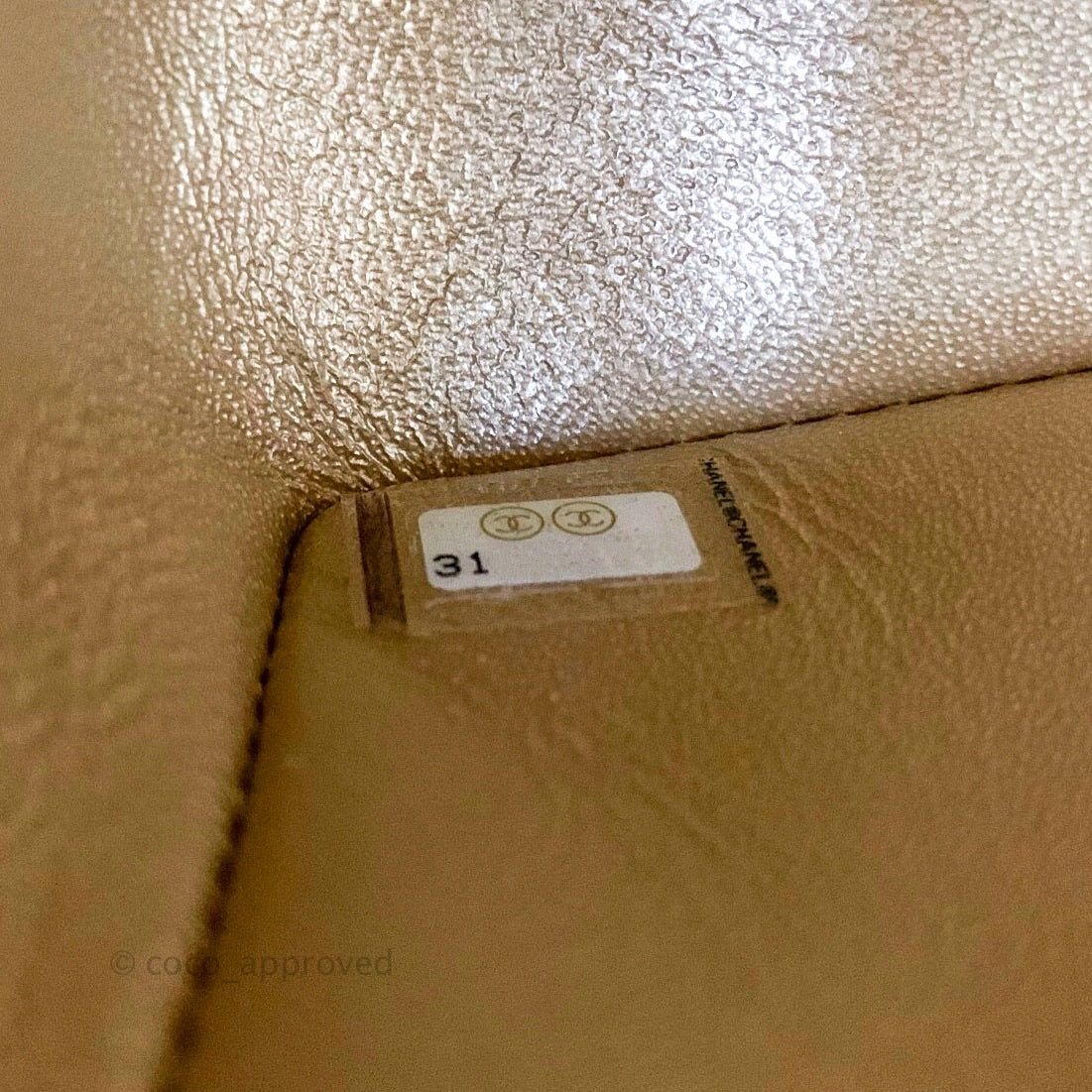 Chanel Quilted Mini Rectangular Metallic Champagne Gold Lambskin Gold Hardware