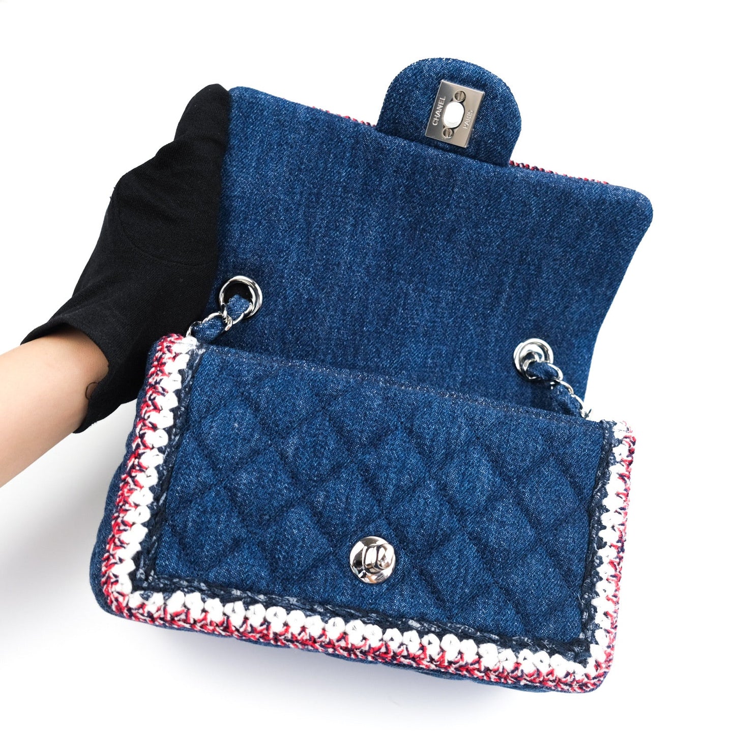 Chanel Quilted Mini Rectangular Denim Braided Classic Flap Bag