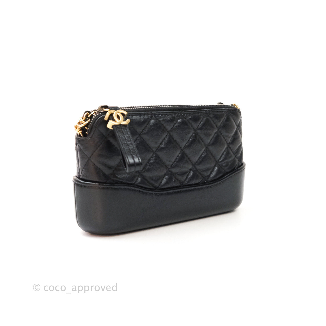 Chanel Gabrielle Clutch With Chain Aged Calfskin Black Mixed Hardware