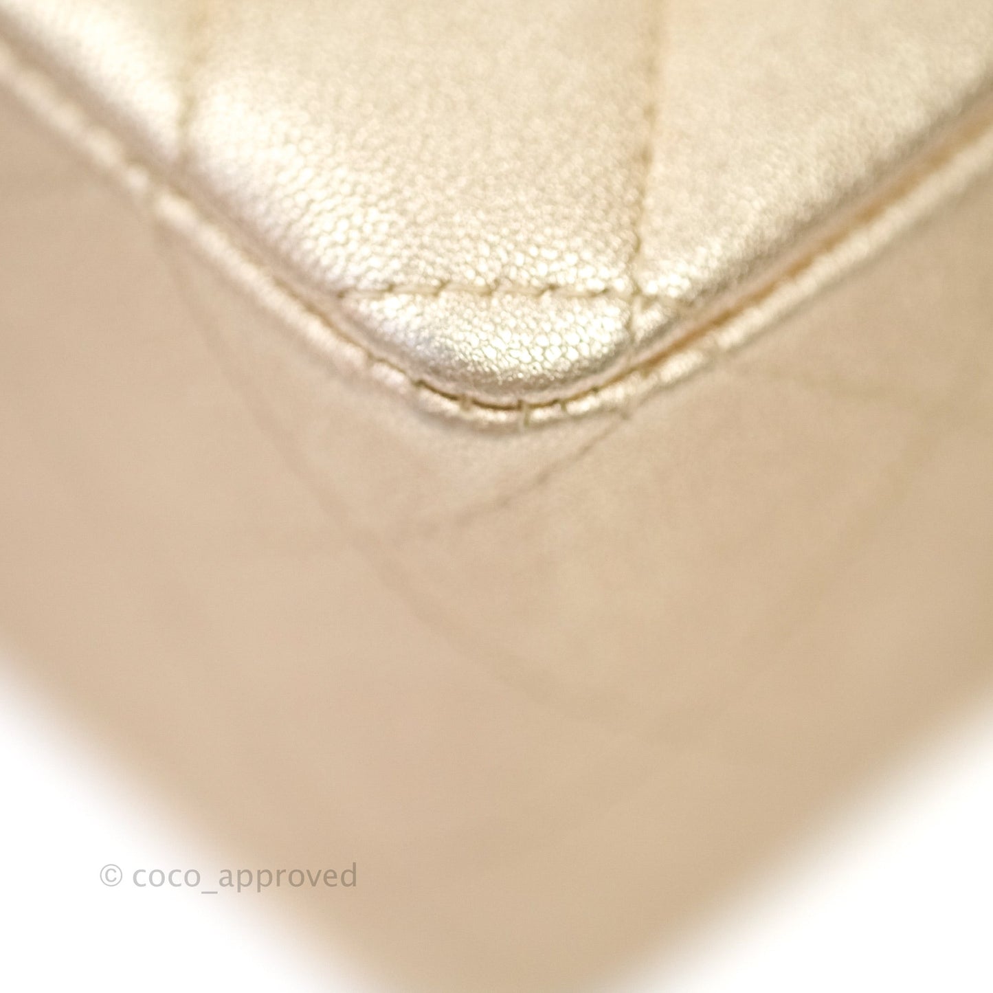 Chanel Quilted Mini Rectangular Metallic Champagne Gold Lambskin Gold Hardware