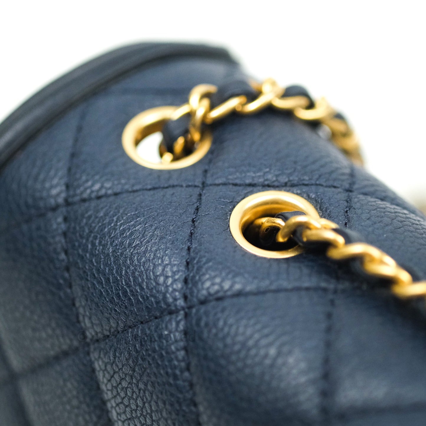 Chanel Caviar Quilted Small CC Filigree Flap Navy Black