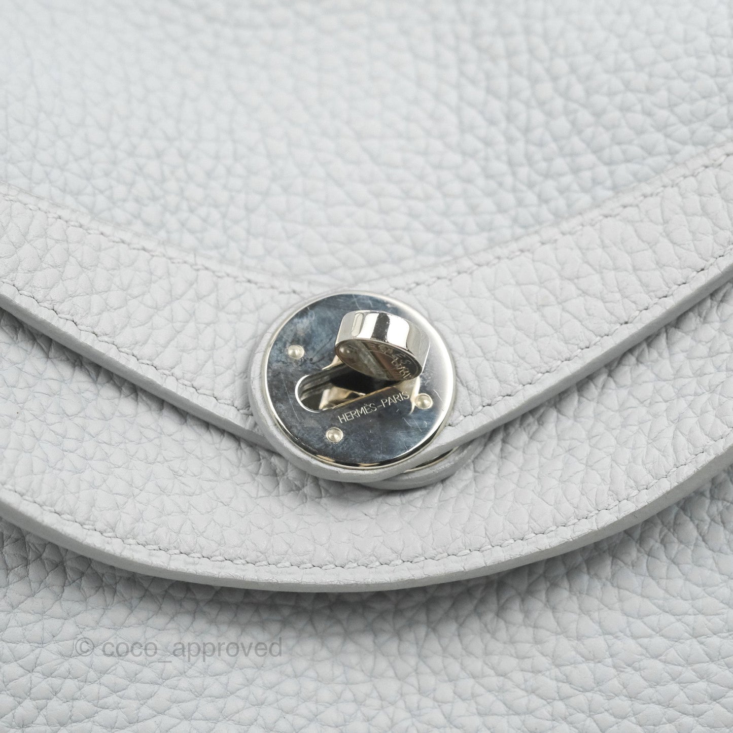 Hermès Lindy 30 Bleu Pale Clemence Palladium Hardware