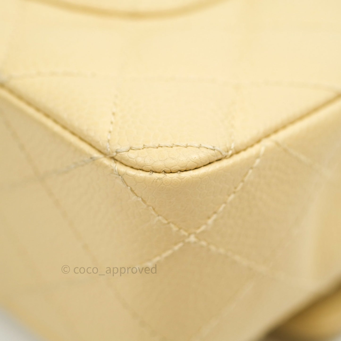 Chanel Vintage Classic Double Flap M/L Beige Caviar 24K Gold Hardware