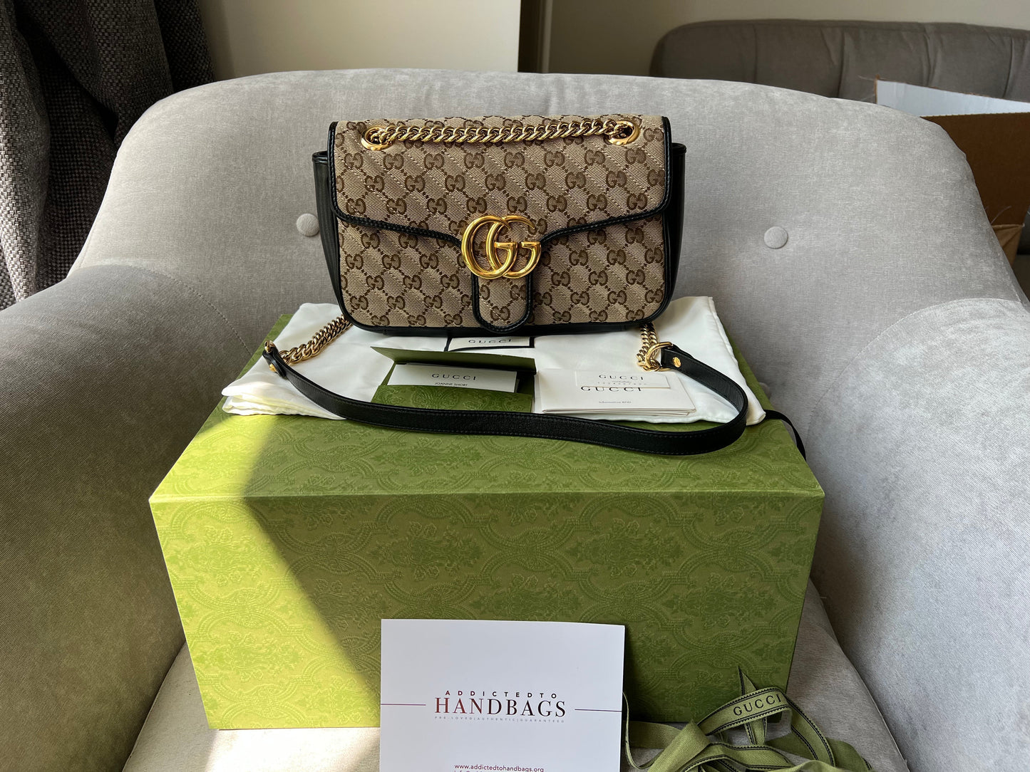 Luxury Gucci GG Beige Marmont Small Shoulder Bag ( 1,570)