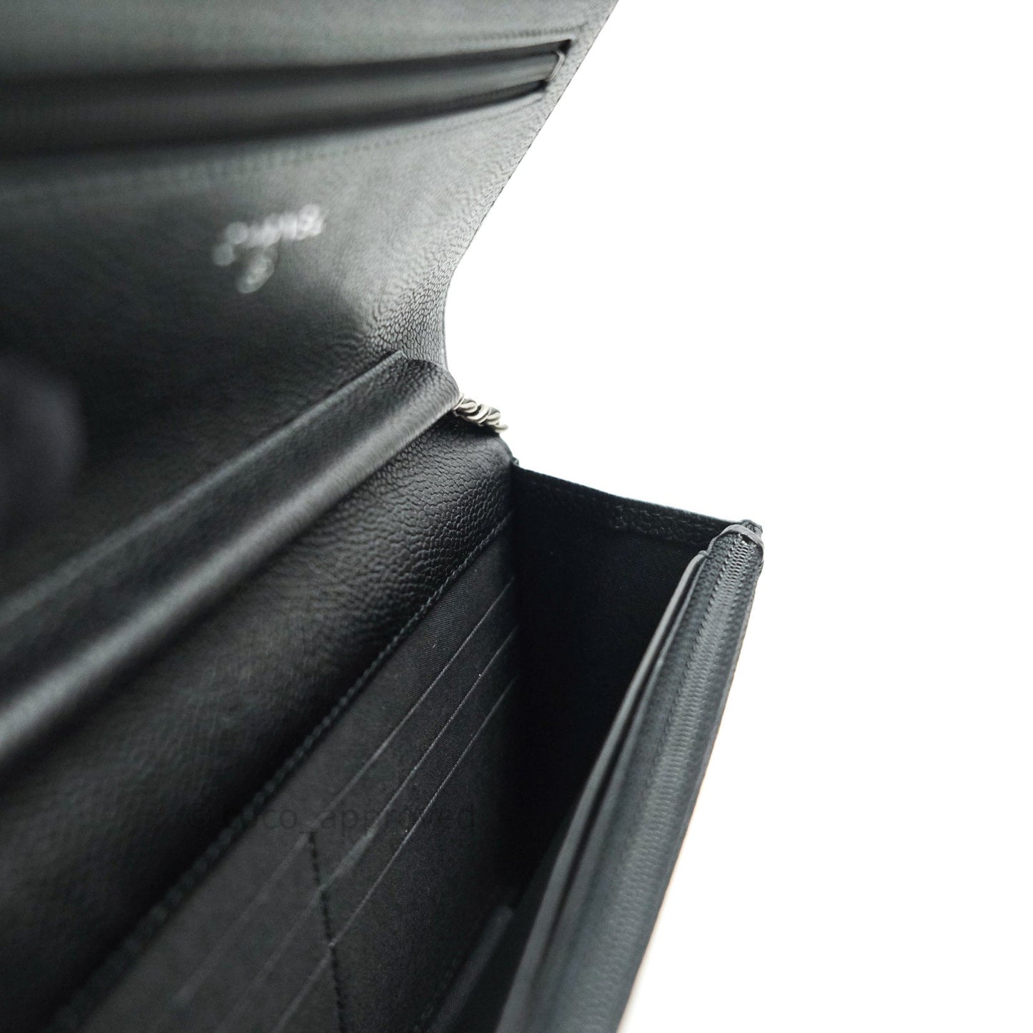 Chanel Boy Wallet on Chain WOC Black Caviar Ruthenium Hardware