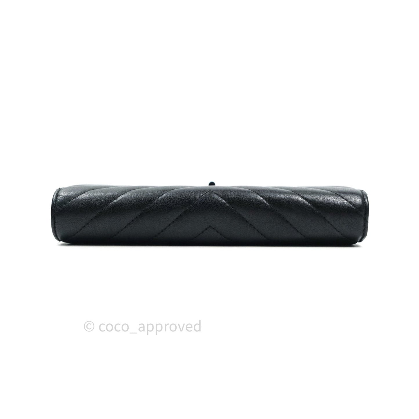 Chanel Chevron Sheepskin Reissue Large Flap Wallet So Black
