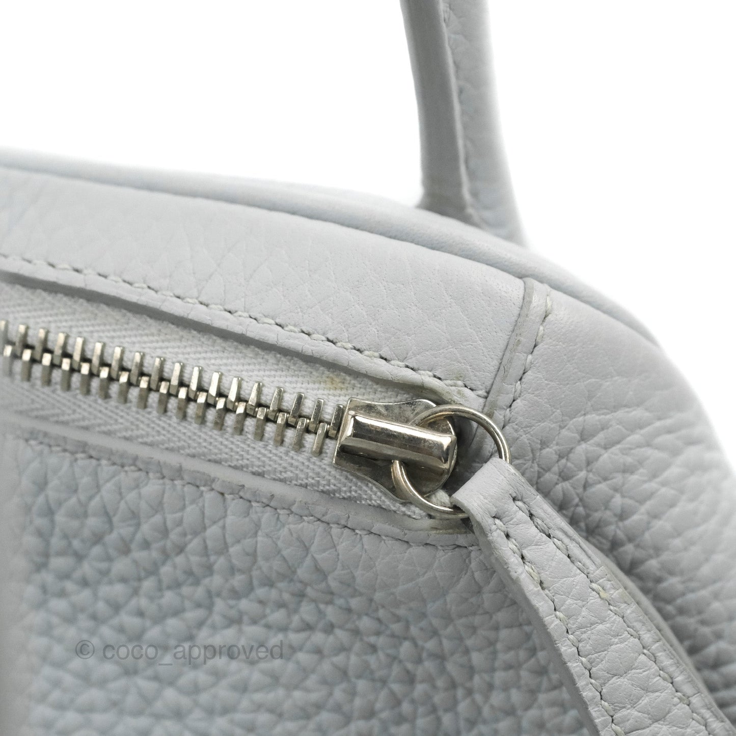 Hermès Lindy 30 Bleu Pale Clemence Palladium Hardware