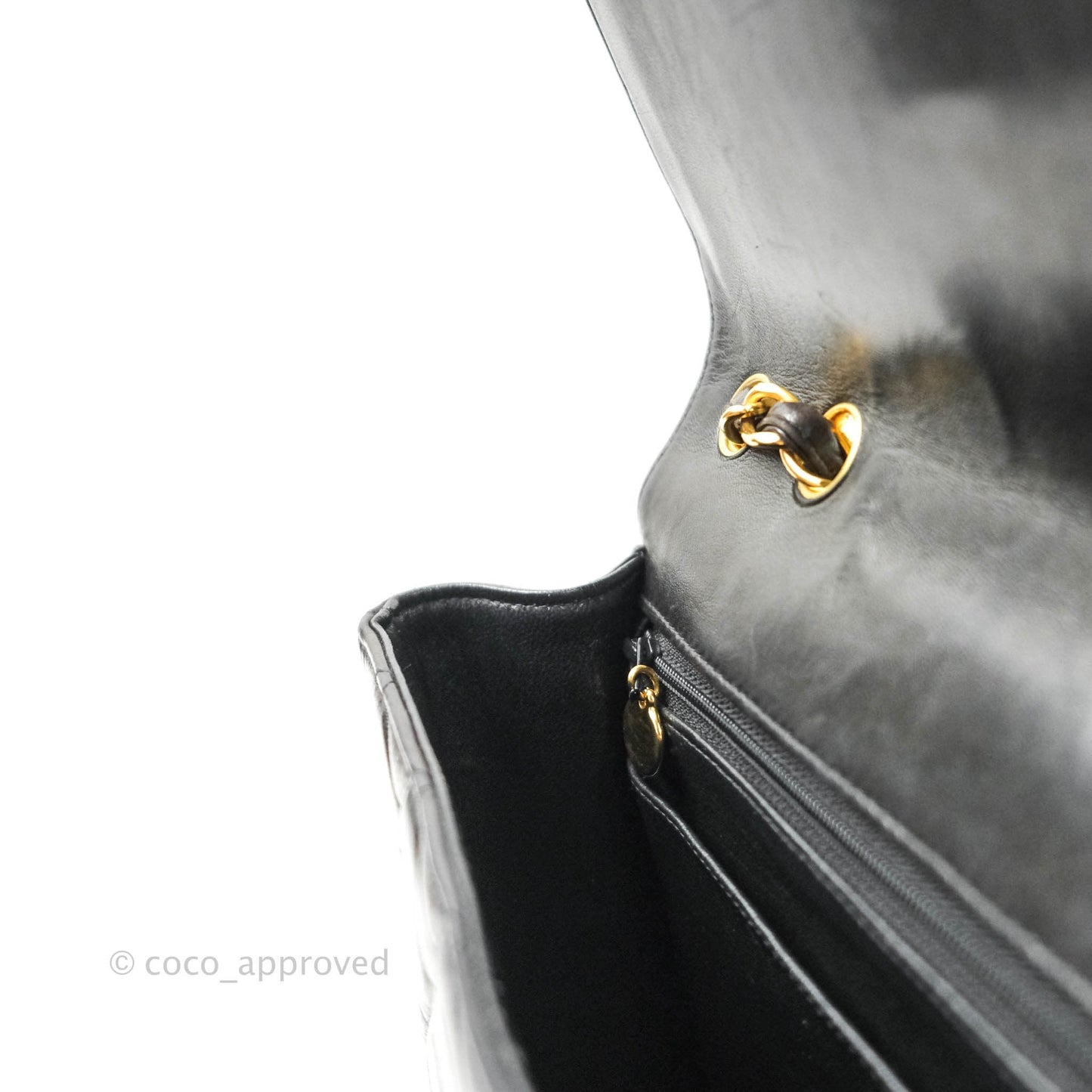 Chanel Vintage XL Jumbo Single Flap Black Lambskin 24K Gold Hardware
