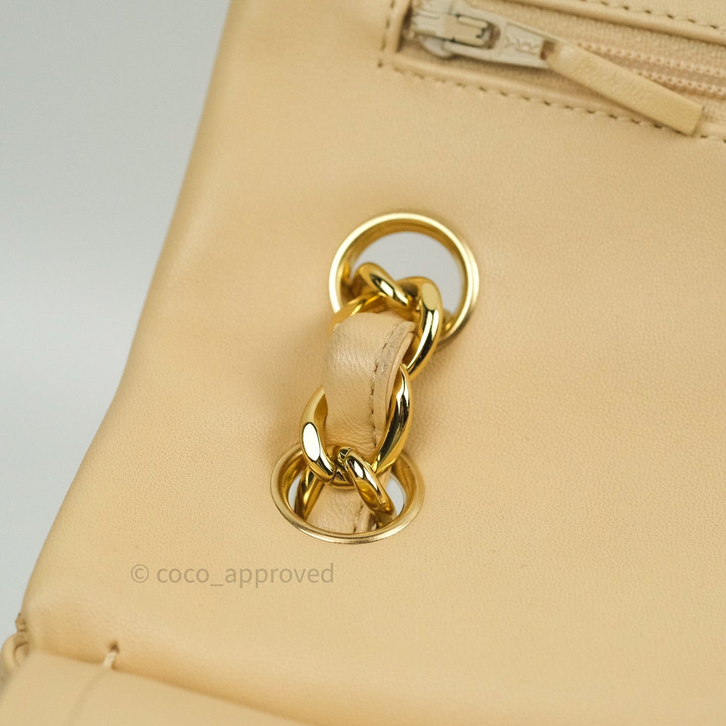 Chanel Classic Jumbo Double Flap Beige Lambskin Gold Hardware⁣⁣