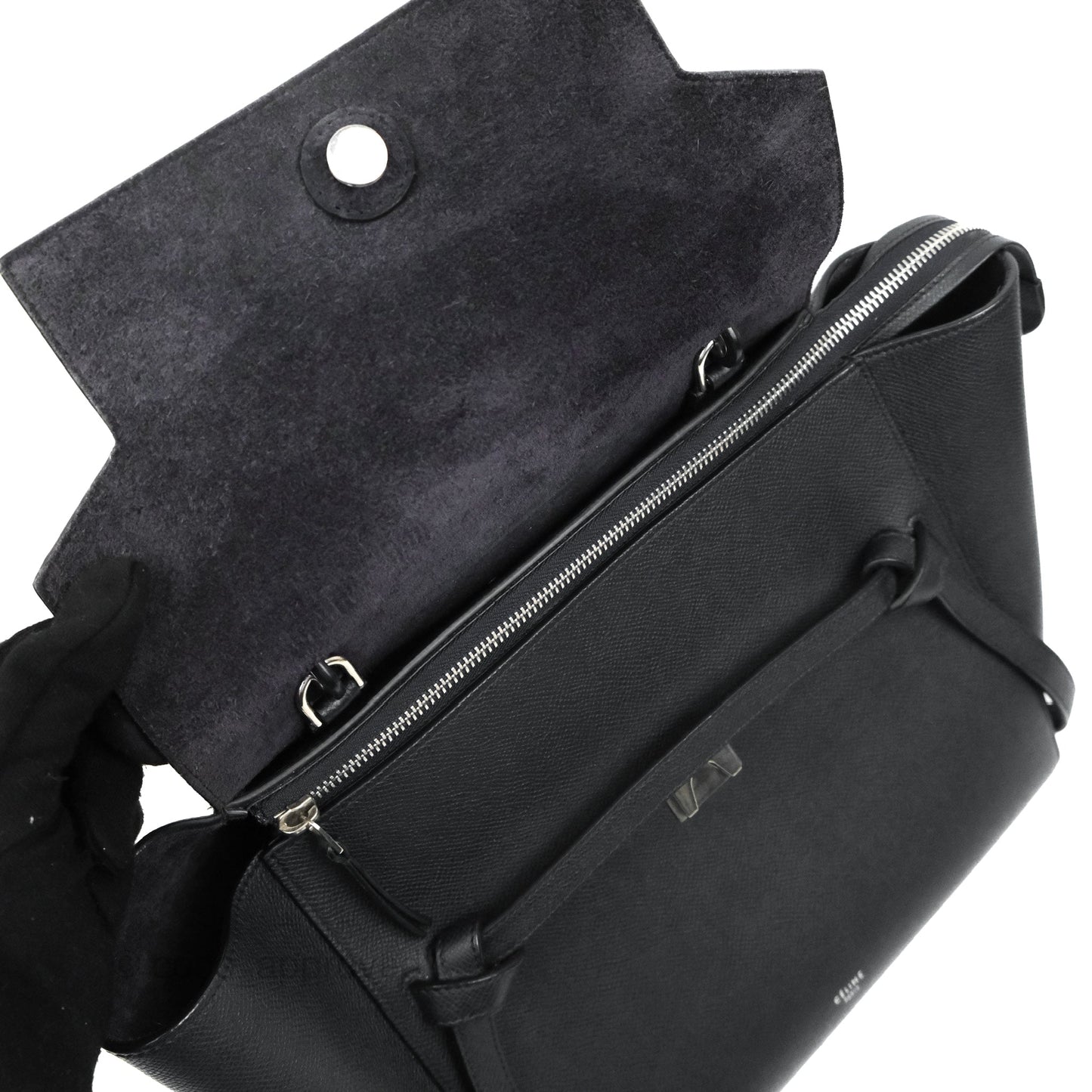 Celine Mini Belt Bag Dark Navy Grained Calfskin Silver Hardware