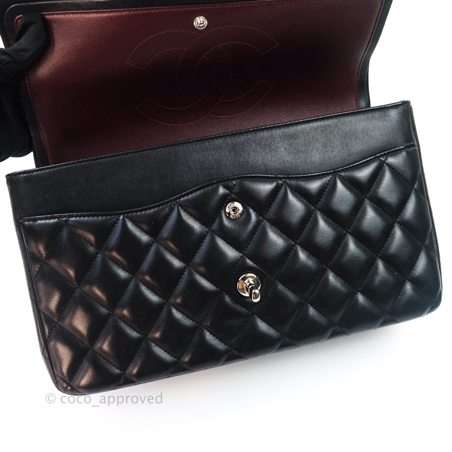 Chanel Jumbo Double Flap Black Lambskin Silver Hardware⁣⁣