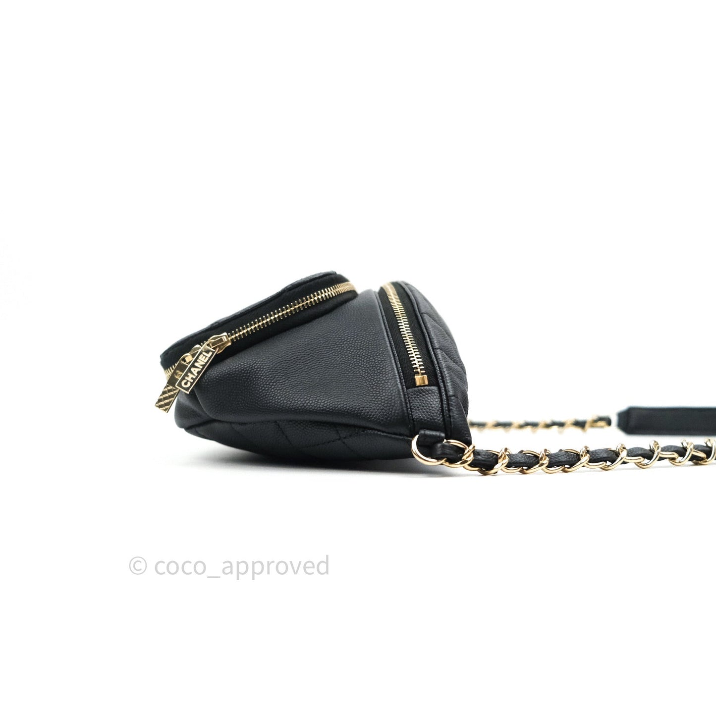 Chanel Quilted Business Affinity Waist Belt Bag Black Caviar Gold Hardware