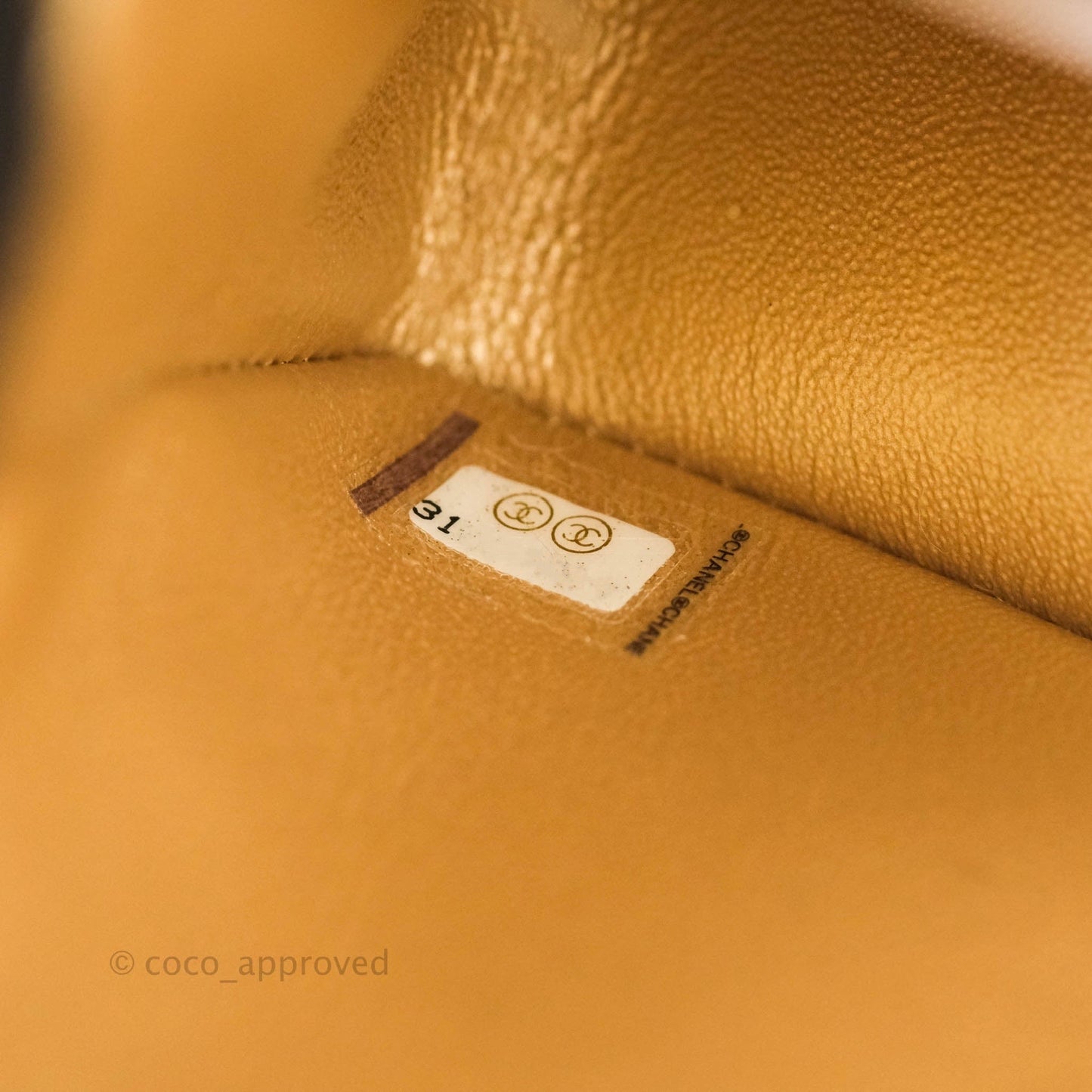Chanel Quilted Mini Rectangular Iridescent Gold Lambskin Gold Hardware