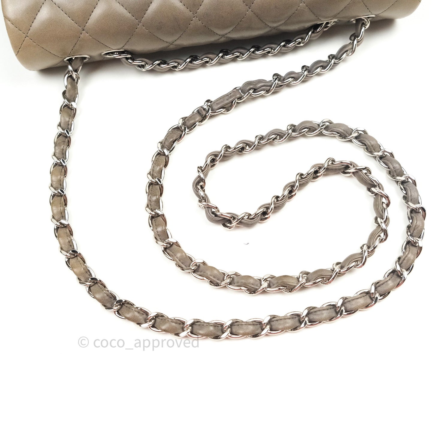 Chanel Jumbo Single Flap Grey Lambskin Silver Hardware⁣⁣