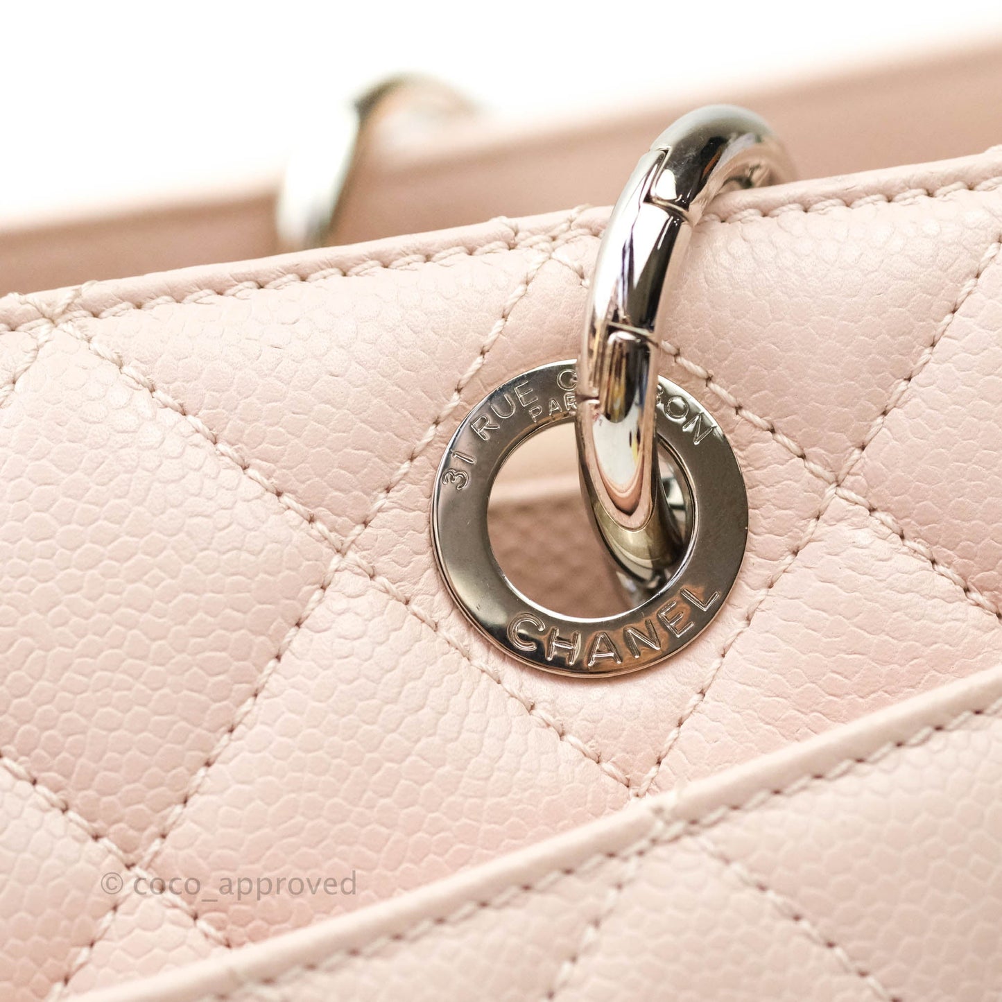 Chanel GST Pale Pink Caviar Silver Hardware