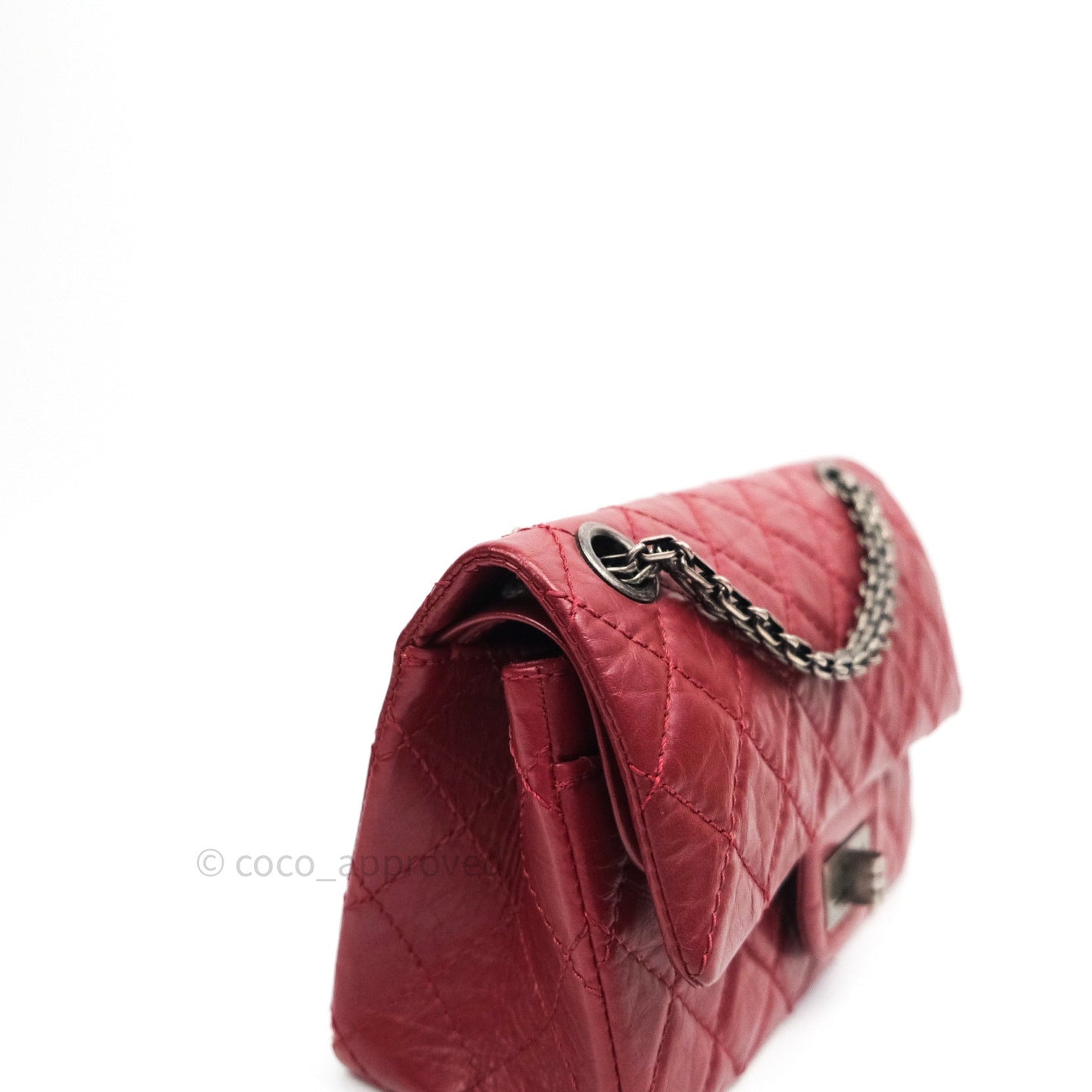 Chanel Mini Reissue 224 Dark Red Aged Calfskin Ruthenium Hardware