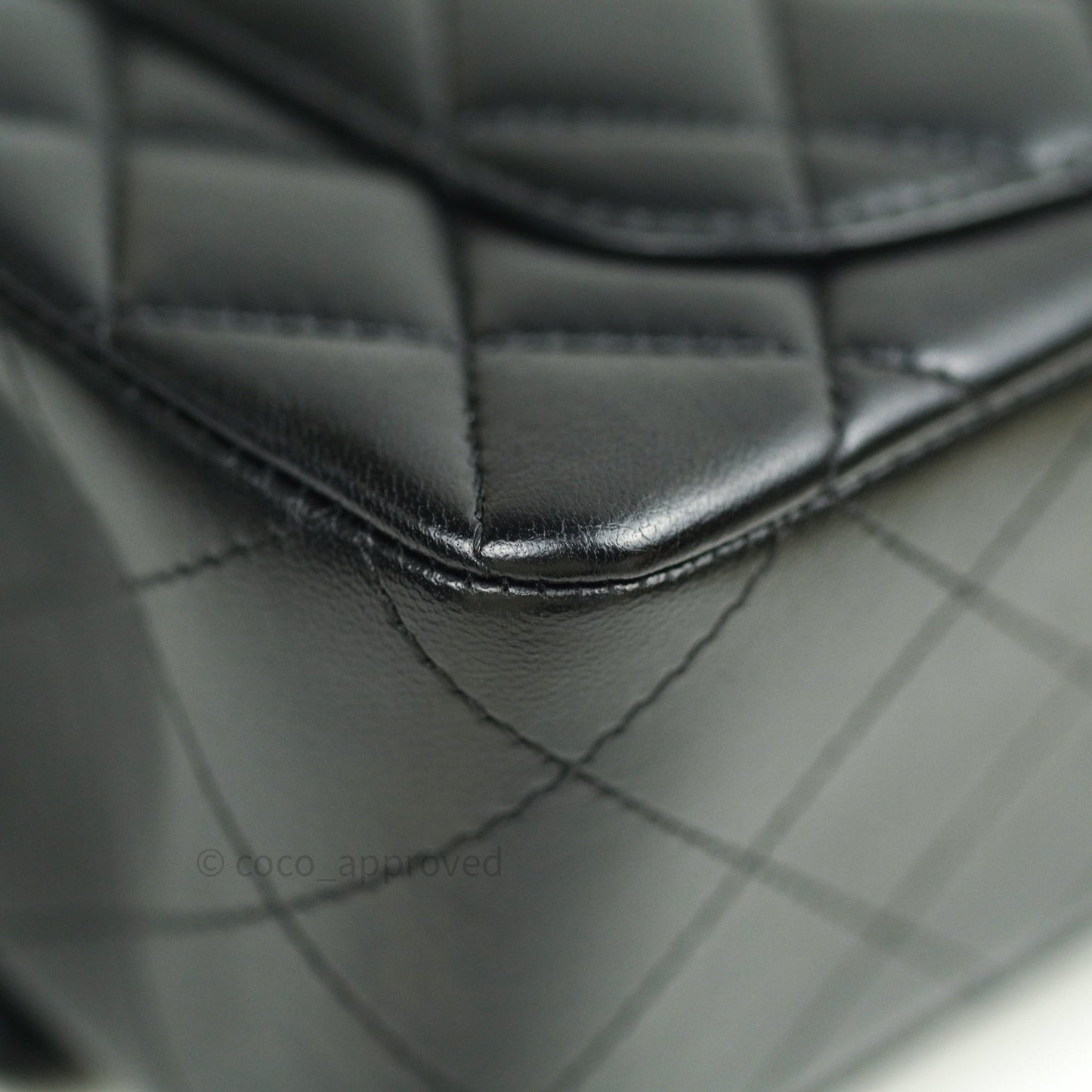 Chanel Quilted Mini Rectangular Black Lambskin Silver Hardware