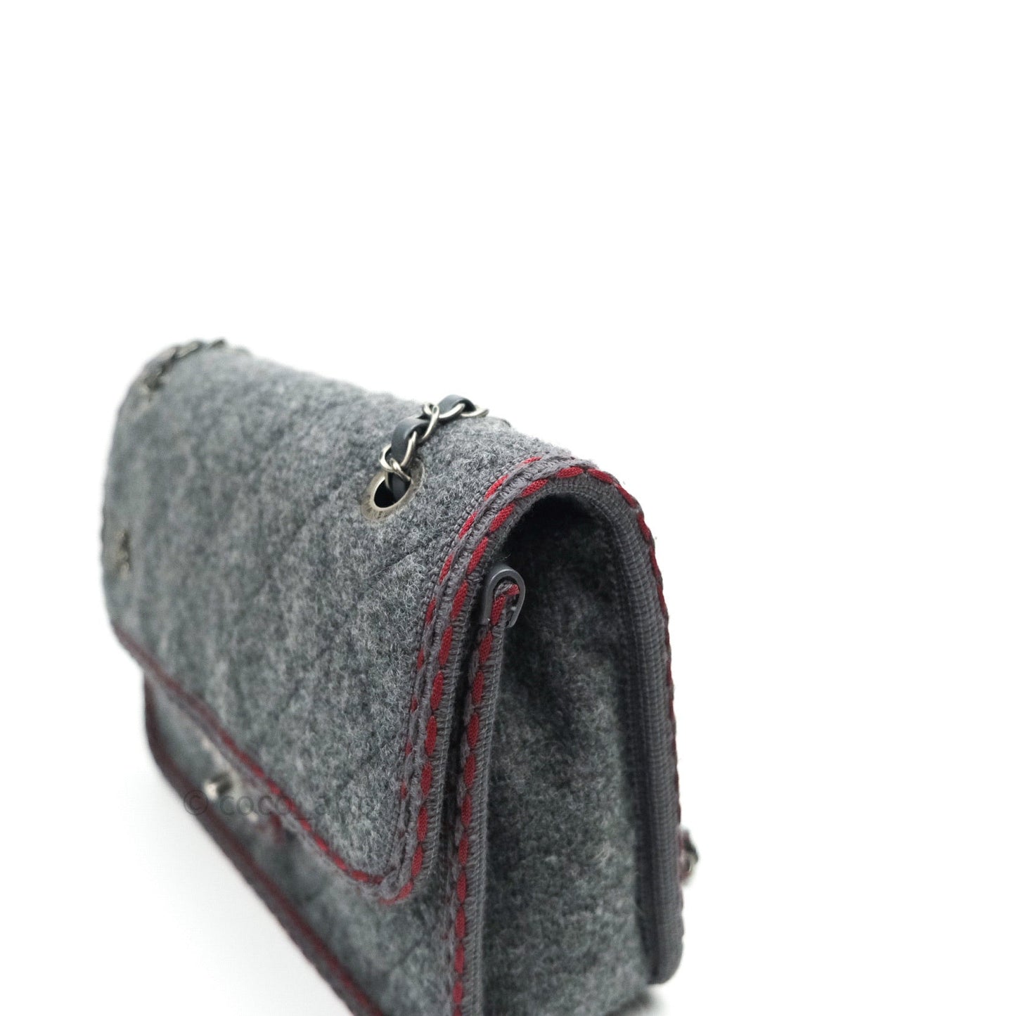 Chanel Jumbo Wool Flap Bag with Braid And Edelweiss in Grey