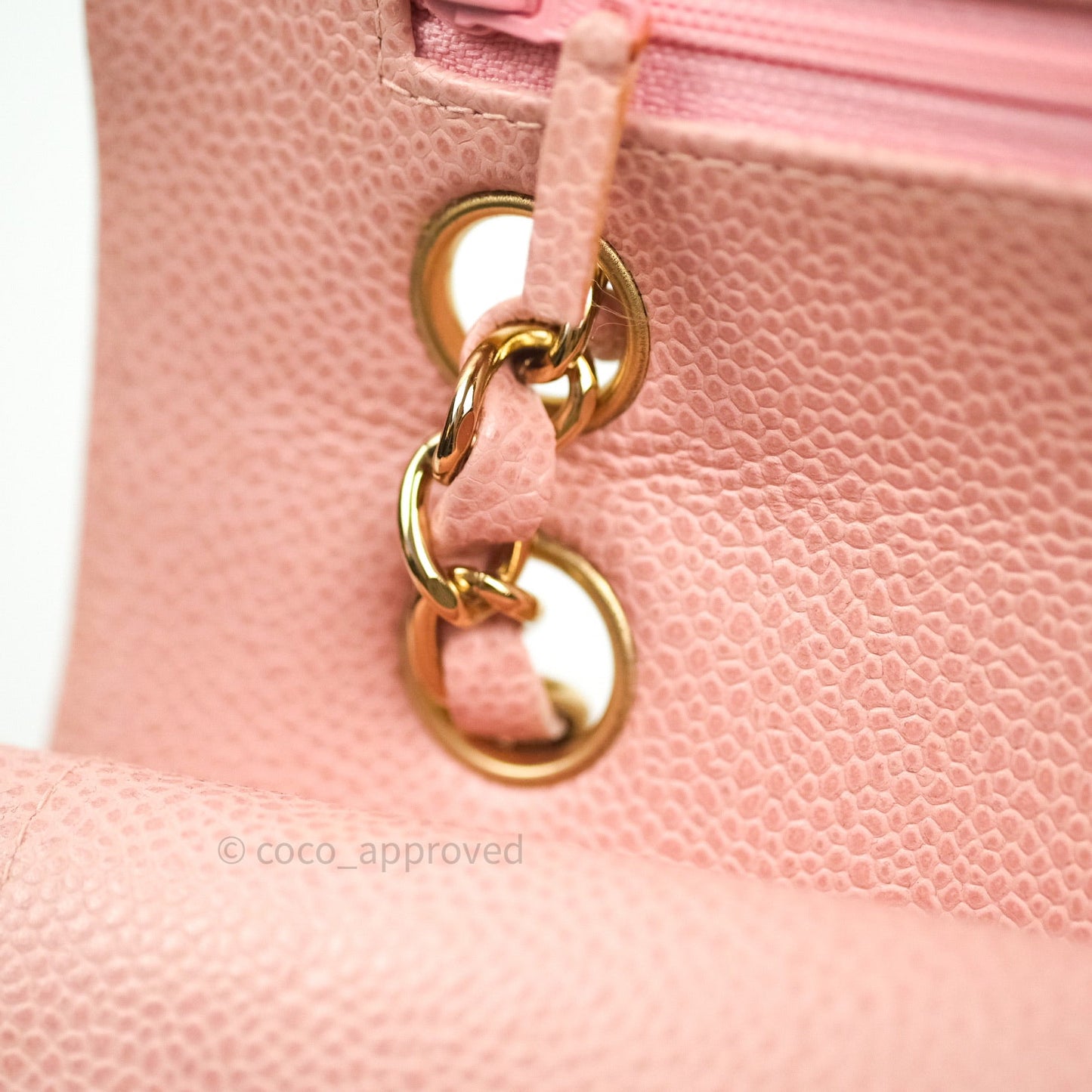 Chanel Classic M/L Medium Double Flap Bag Pink Caviar 24K Gold Hardware