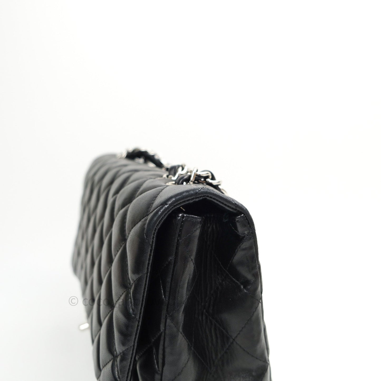 Chanel Jumbo Single Flap Black Lambskin Silver Hardware⁣⁣