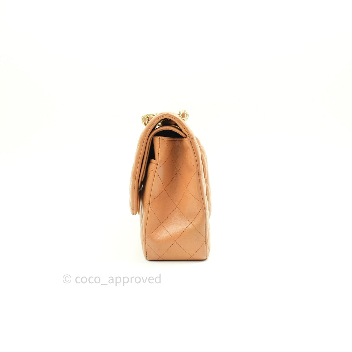 Chanel Classic M/L Beige Lambskin Gold Hardware
