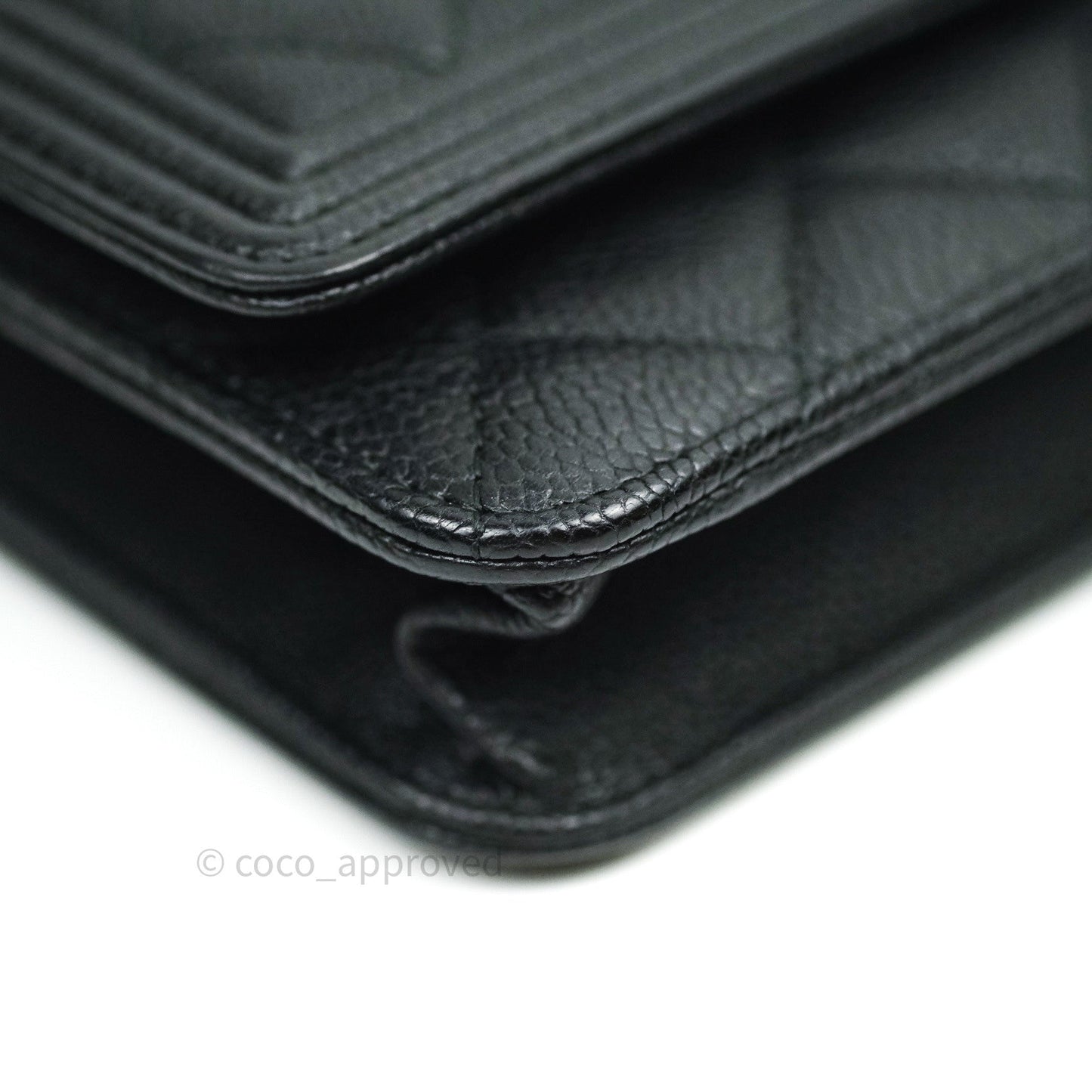 Chanel Boy Wallet on Chain WOC Black Caviar Ruthenium Hardware