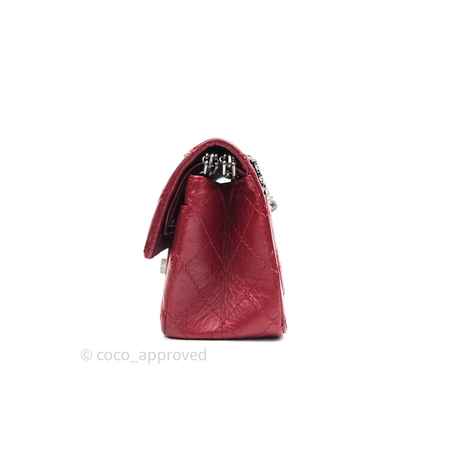 Chanel Mini Reissue 224 Dark Red Aged Calfskin Ruthenium Hardware