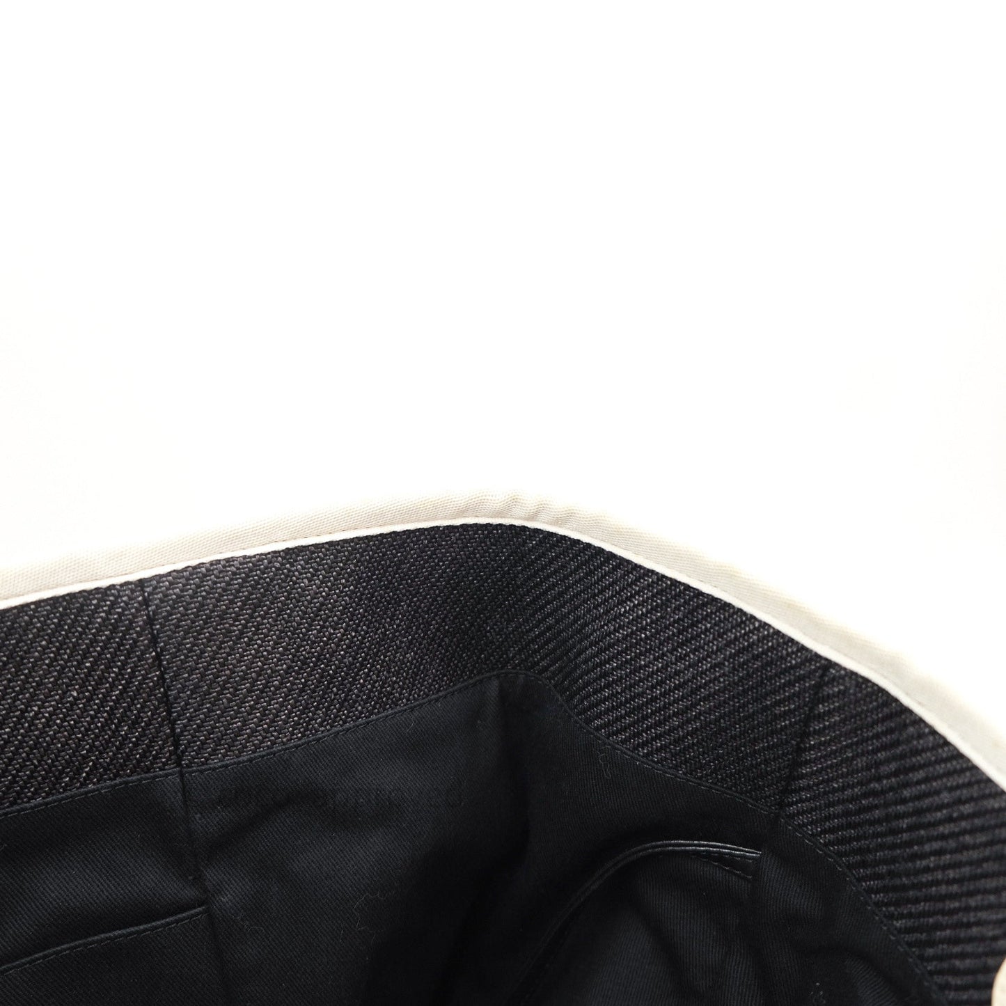 Chanel Canvas Large Deauville Tote Dark Grey Ivory Handle