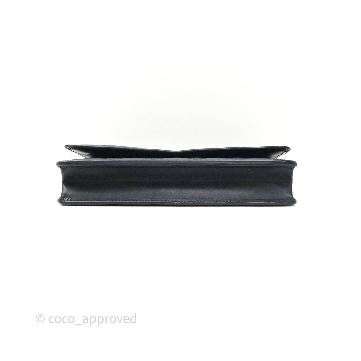 Chanel Quilted Wallet on Chain WOC Cambon Black Calfskin Silver Hardware