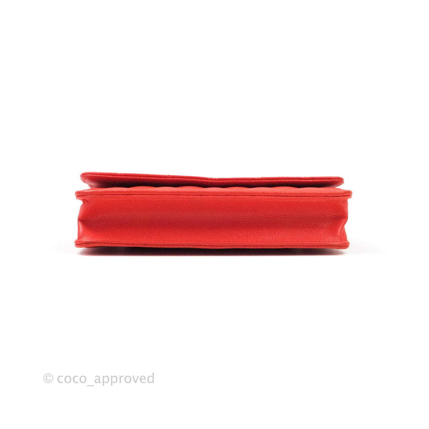 Chanel Quilted Wallet on Chain WOC Red Caviar Gold Hardware
