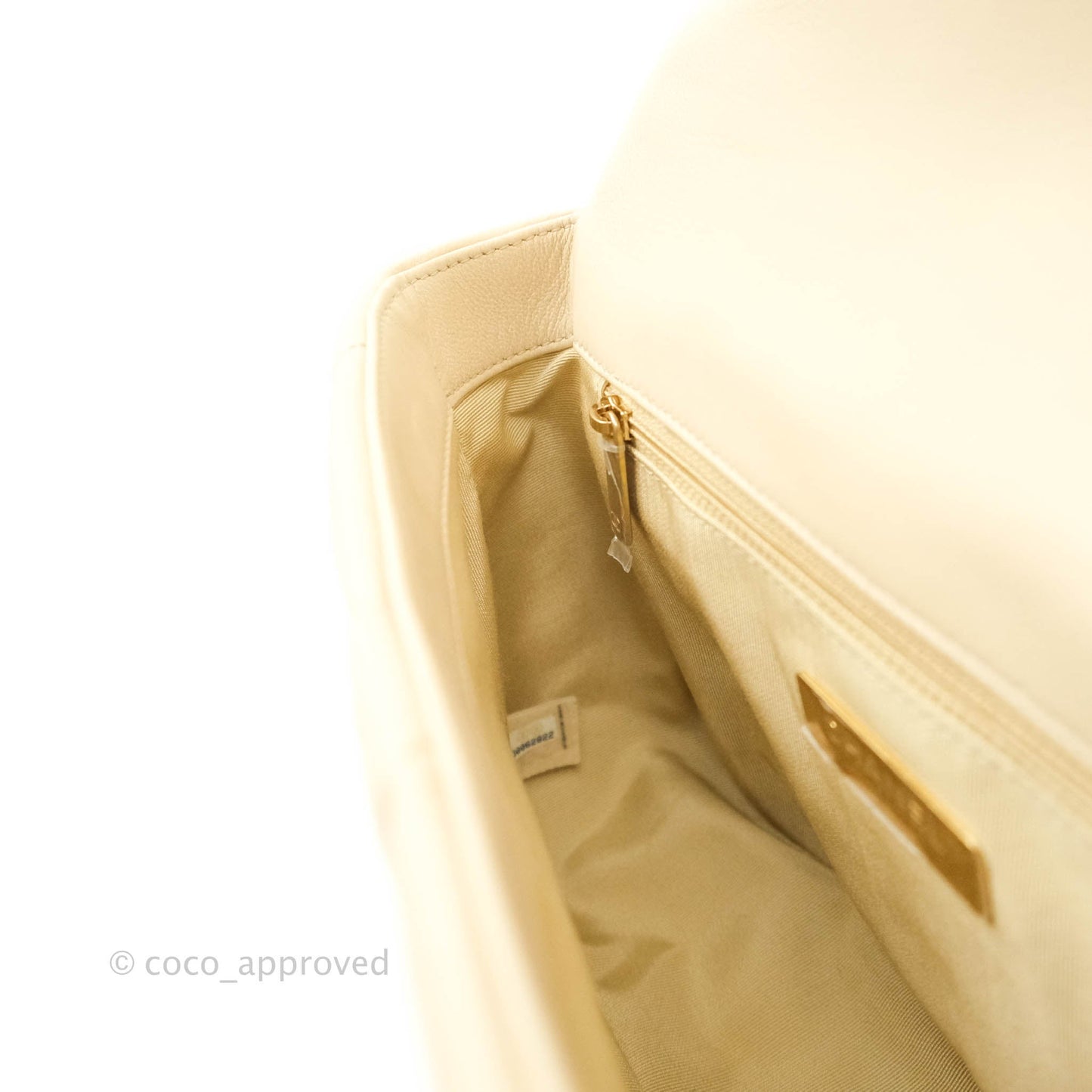 Chanel 19 Small Beige Goatskin Mixed Hardware
