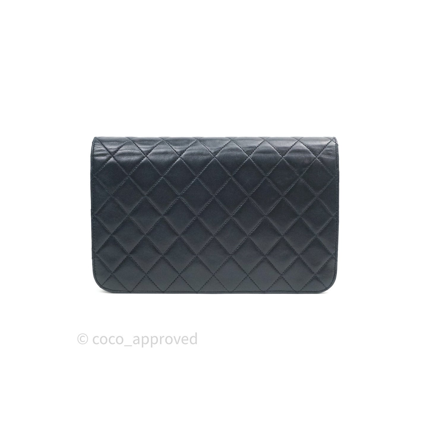 Chanel Vintage Medium Full Flap Black Lambskin 24K Gold Hardware