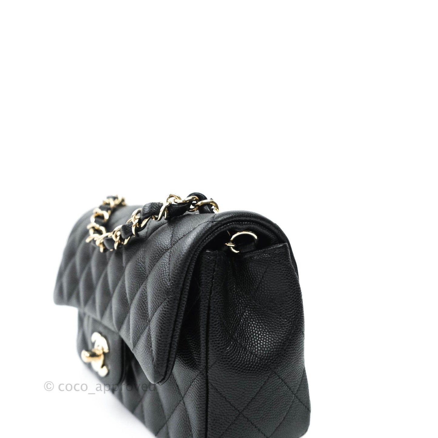 Chanel Quilted Mini Rectangular Black Caviar Gold Hardware