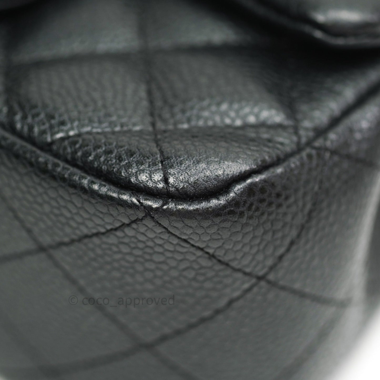 Chanel Mini Square Dark Gray Caviar Gold Hardware