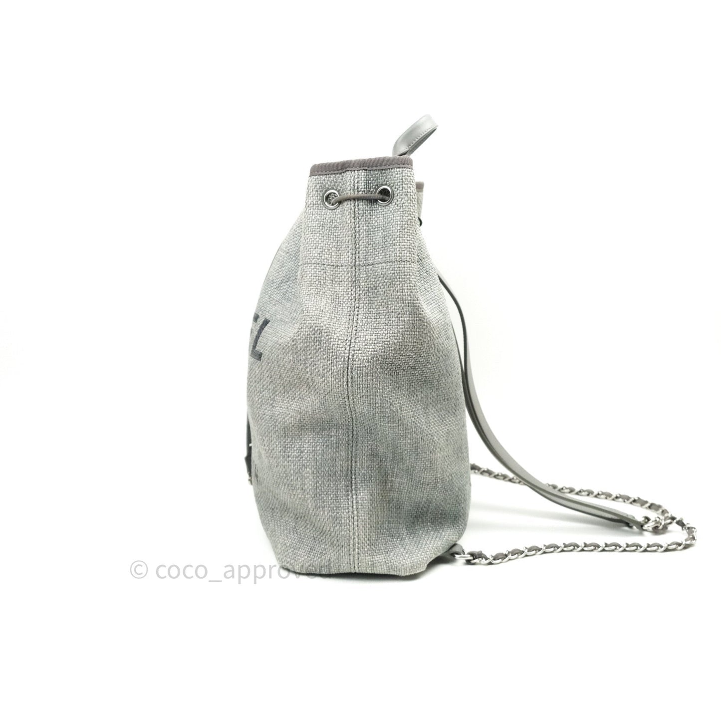 Chanel Canvas Deauville Backpack Grey