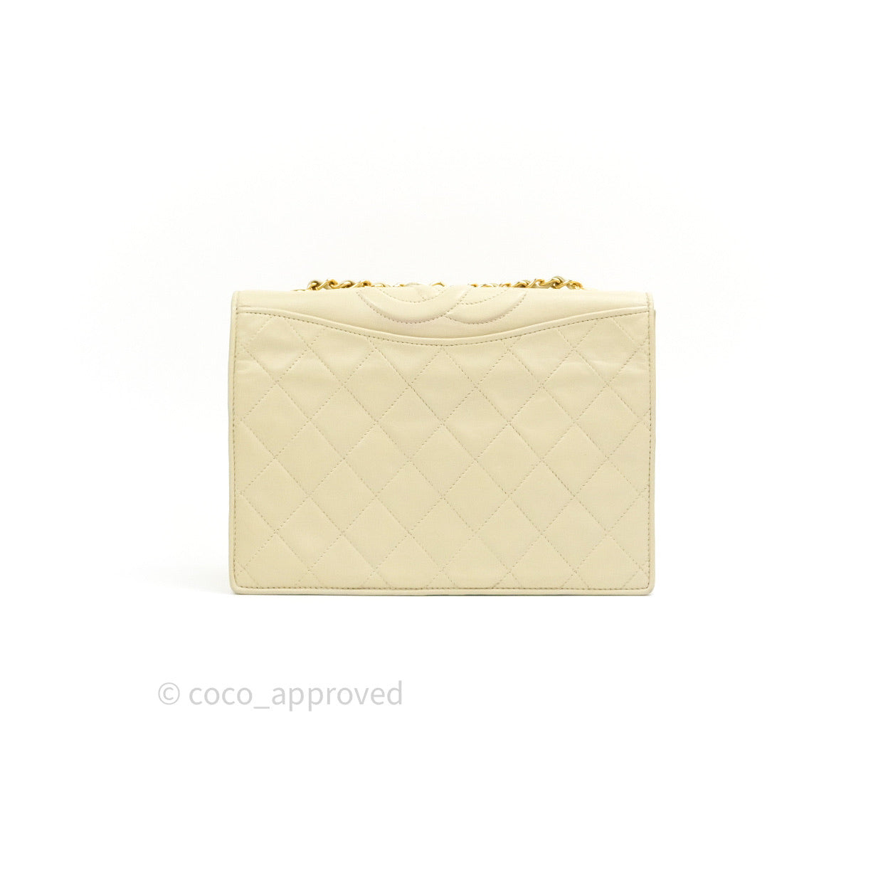 Chanel Vintage Flap Small in Cream Lambskin 24K Gold Hardware
