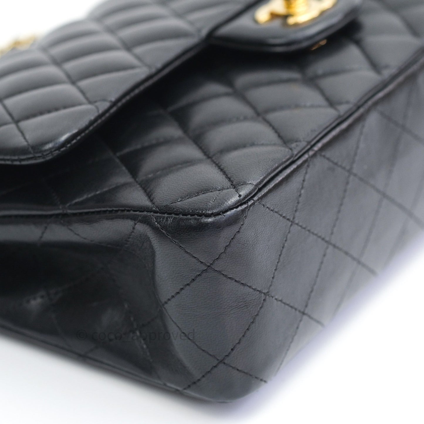 Chanel Classic M/L Black Lambskin Gold Hardware