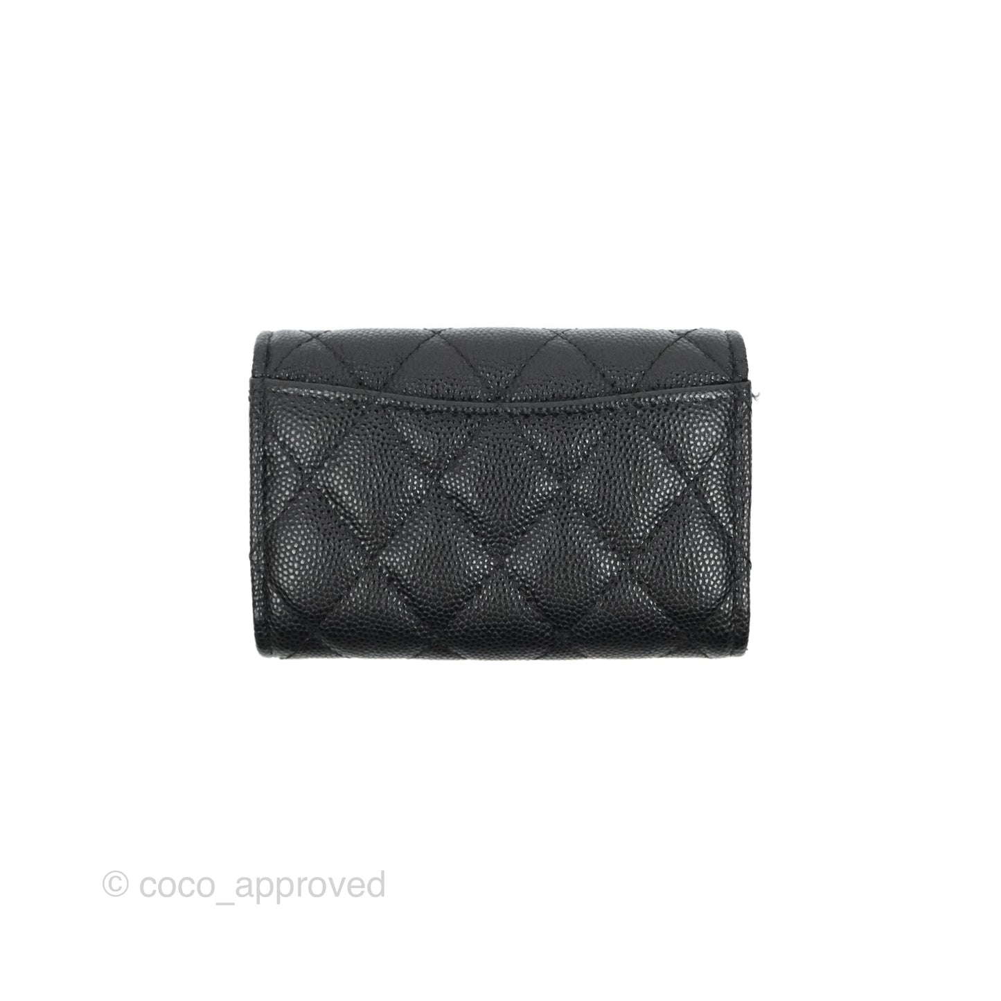 Chanel Quilted Classic 4 Key Holder Wallet Black Caviar Silver Hardware