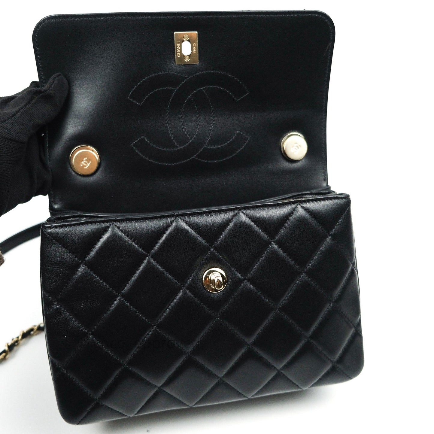 Chanel Trendy CC Small Black Lambskin Gold Hardware